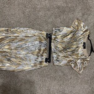 Lulu's Shimmering Gold and Silver Sequin Dress